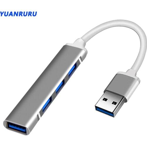 USB Hub 3.0 USB 3.0 HubB 4 Ports Multi-USB Splitter Adapter Aluminum Alloy Suitable Lenovo Macbook For PC Computer Accessories
