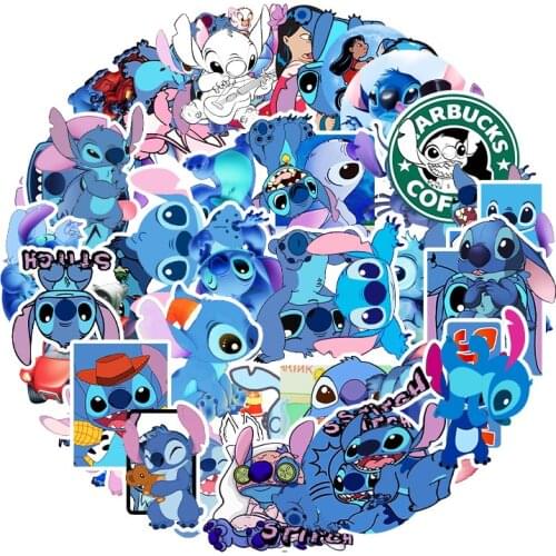 58 Pcs/set Disney stitch Stickers Cartoon Anime Figure lilo&stitch Multifunctional Stick Notebook Graffiti Waterproof Sticker
