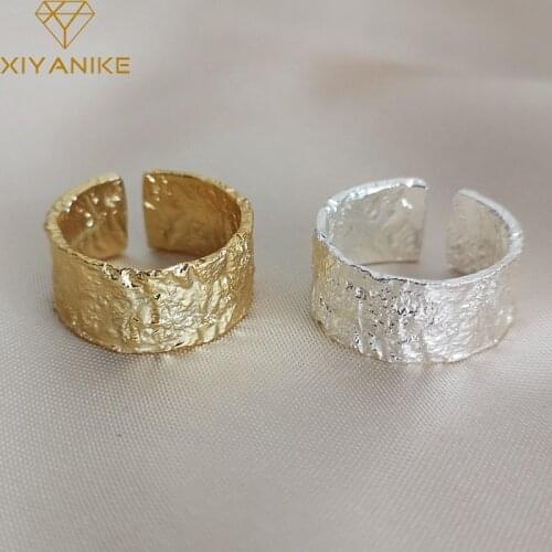 XIYANIKE Prevent Allergy 925 Sterling Silver Wedding Rings New Creative Geometric Handmade Anillo Accessories Jewelry Gifts