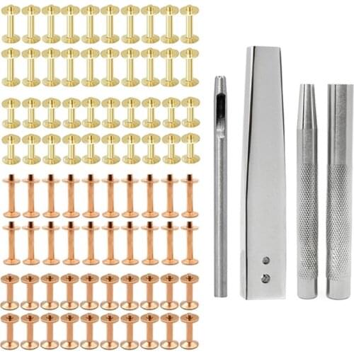 Copper/ Brass Riveting Double Cap Rivets Tubular Metal Studs with Punch Pliers for Clothing Decorative, 0.55/0.75Inch Au31 21