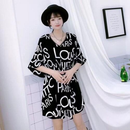 Womens Clothing Fashion Casual Short Suit 2021 Summer New Tops Pants Two Piece Set Oversize Womens T-shirt Dress Office Female