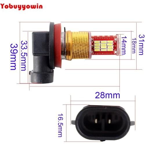 2PCS 33-SMD 4014 Chipsets H11 LED Bulbs for Car DRL Day Running Driving Lamp Fog Lights 12V for Fog Light Lamp Replacement