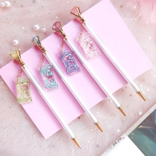 2pcs 0.5mm Cute School Supplies Diamond Mechanical Pencils Kawaii Candy Pendant Automatic Pencils for Girls Student Office