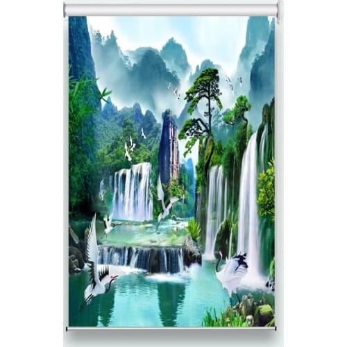 2019 3D roller blinds Alpine waterfall window blinds blackout roller shutter For any room roller blind