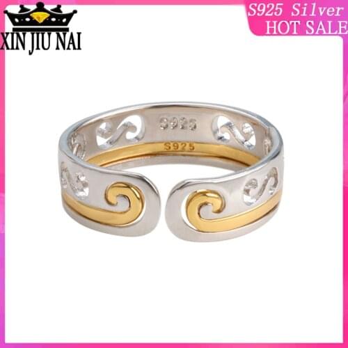 925 sterling silver Sun Wukong 2 in1 Resizable Open Rings for Men Women Creative Personalized Jewelry For Couple Rose Gold Rings