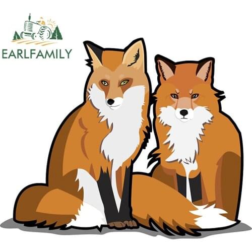 EARLFAMILY 13cm x 10.6cm for Red Fox Camper Car Stickers DIY Custom Printing Body for Car Vinyl DIY Occlusion Scratch Decal