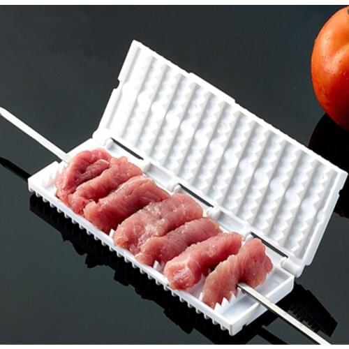 White Thread Kebab Meat Skewers Vegetable Box Multi-function Kebab Meat Box Barbecue Tool Cooking Accessories BBQ Tools