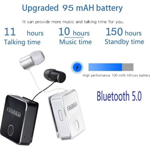 FineBlue F1 bluetooth 5.0 aluminum alloy call vibration Business Bluetooth 5.0 Headset Sport Driver Earphone