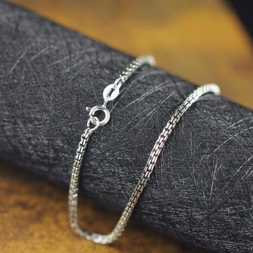 Sterling silver jewelry Necklaces 2.0mm hollow double box chain necklace Fit For Pendant Charm Gift AJ