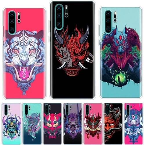 Japanese Samurai Oni Mask Phone Case For Huawei Honor Y5 Y6 Y7 Y9 Y9 9 10 20 Lite Pro 7A 7X 8S 8X 8A 9X 1020i 2019 Cover Shell C
