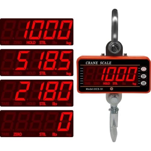 1000KG Digital Hanging Crane Scale OCS-S1 LCD Crane Scale High Accurate Heavy Duty Hook Scale 40%off