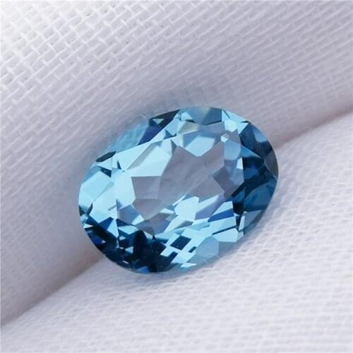 New popular oval shape London blue created aquamarine beads faceted gemstone bead for jewelry making DIY gemstones