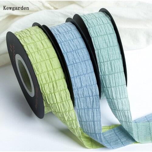 Kewgarden DIY Hairbow Accessories Packing Riband Wrinkle Texture Stain Ribbon 1" 2.5cm Handmade Tape 10 Yards