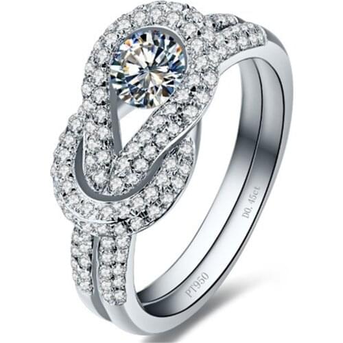 Eternal Beauty 4.5mm 0.45Ct Round Cut Moissanite Ring 925 Sterling Silver Ring White Gold Color Romantic Women Jewelry