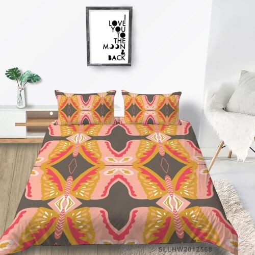 Kaleidoscope Bedding Set Double 3D Creative Duvet Cover Warm Color King Twin Full Queen Single Comfortable Bed Set Bohemia