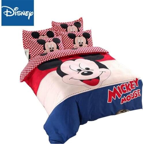 Twin size mickey mouse bedding set for children bedroom decor single quilt covers queen bed clothes 3-4 pcs birthday present new