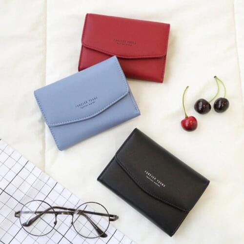 Fashion Letters Pu Leather Women Wallets Clutch Black Female Purse Short Wallet Money Clip Purses Leather Purse Wallets