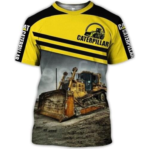 LIASOSO Excavator Equipment Worker Machine 3d Printed Women/men Summer T-shirts Short Sleeves Streetwear Hip Hop Tshirts