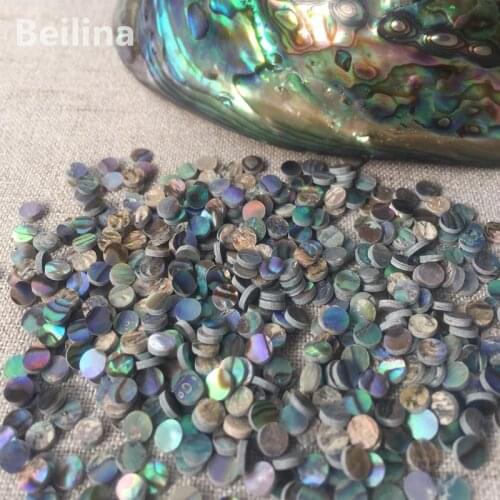 1lot(50pcs)Diameter 4mm New Zealand abalone shell sheet for musical instrument accessories and home crafts decoration materials