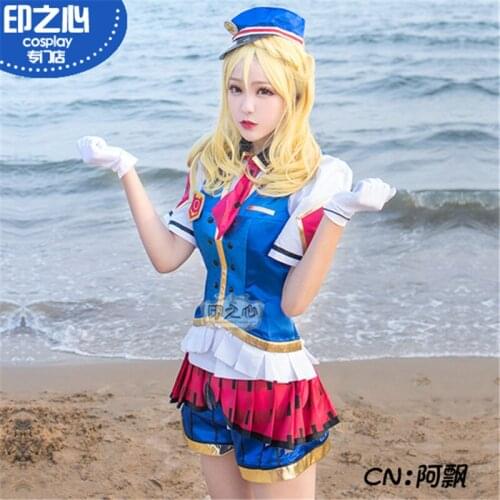 Love Live Sunshine Happy Party Train Ohara Mari Dress Navy Uniform Cosplay Costume A