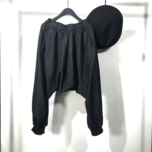 Owen Seak Men Casual Harem Pants High Street Wear Hip HOP Ankle Length Pants Mens Clothing Sweatpants Spring Black Pants