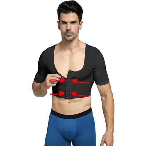 Men Chest Trainer Gynecomastia Bra Sexy Men Slimming Compression Corset with Sleeve Posture Corrector Tops Underwear