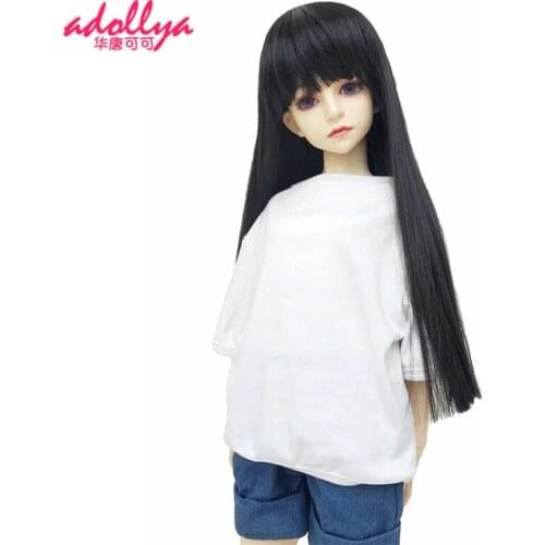 Adollya BJD Accessories Doll Clothes Cotton Half Sleeve T-shirt for Dolls Solid Casual Wear Clothing for 1/3 1/4 1/6 Dolls