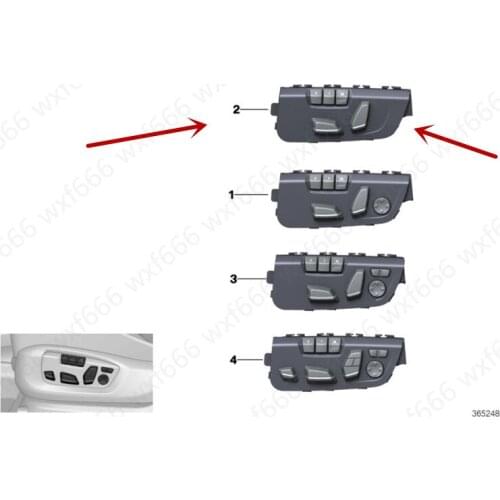 Seat button adjuster switch controller panel trim X3 F25 20DX F20b mwF30 315I N26 GT F32 N47 F22 F33 X4 Memory function device