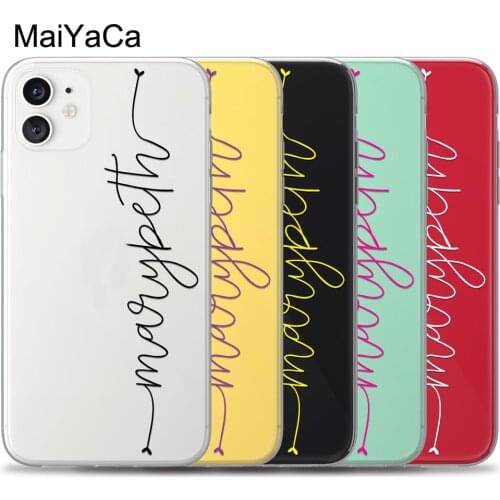 Personalized Clear Phone Case for iPhone 11 12 Pro Max mini XS XR X 8 Plus 7 SE 2020 6S 5s with Custom Name Monogram