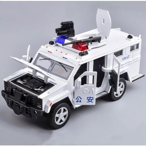 Sale 1:32 special police armored car alloy model,simulation childrens sound and light pull back car toy model,free shipping
