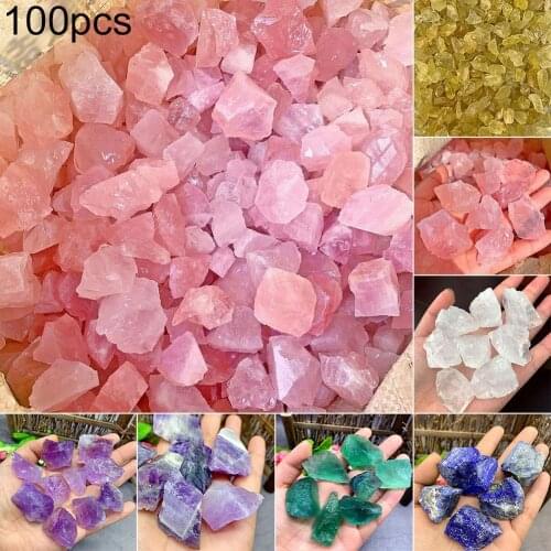 Colorful Natural Healing Reiki Mineral Rock Fluorite Quartz Stone Ornament DIY Jewelry Making Pendant DIY Original Stone Crafts