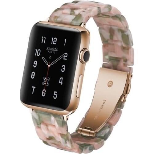 Green Pink Resin 38mm 42mm For Apple i Watch Band Series 1 2 3 Smart Wrist Strap Wearable Accessories Christmas Present AW0028