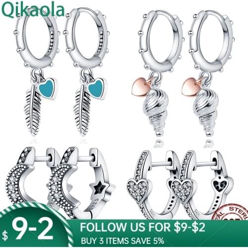 100% Real 925 Sterling Silver 11 Style Classics Heart Zircon Earrings Are Suitable as Birthday Gifts for Girls Fashion Jewelry