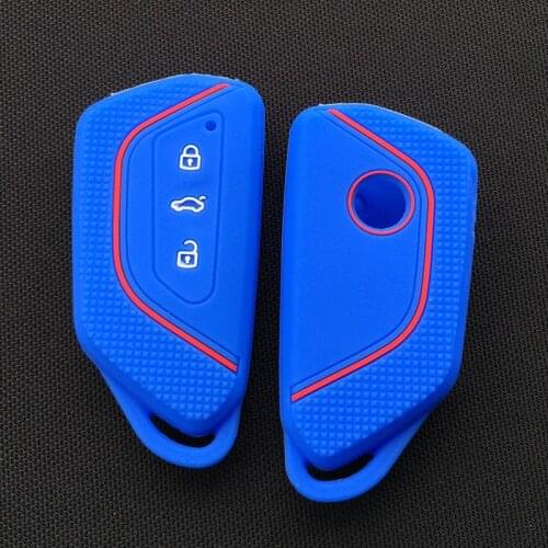 Silicone Smart Key Case Holder Cover for VW Volkswagen Golf 8 Mk8 for Skoda Octavia 8 VAG Group for Seat Leon 2020 2021 car key