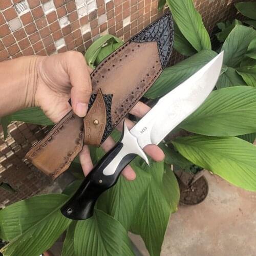 Tactics fixed knife stone wash DC53 or Sanding D2 steel blade G10 or Wood handle outdoor camping hunting survival knives