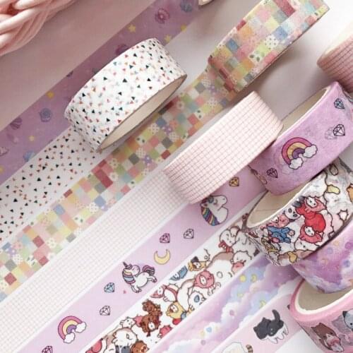 Mohamm 1Pcs Kawaii Cartoon Decoration Tape Paper Washi Masking Tape Creative Scrapbooking Stationary School Supplies