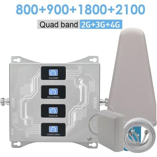 Spain Portugal France Europe 4-band amplifier 800 900 1800 2100 LTE GSM DCS WCDMA 2g 3g 4g Signal repeater 4G Internet Booster
