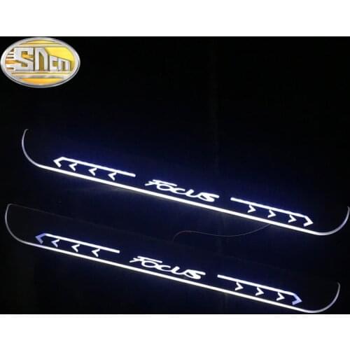 SNCN Waterproof Acrylic Moving LED Welcome Pedal Scuff Plate Pedal Door Sill Pathway Light For Ford Focus MK2 MK3 2009 - 2018