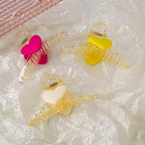 Origin Summer Sweet Multicolor Love Heart Hair Claw Geometric Shark Hair Clamps for Women Girls Arcylic Party Hair Accessories