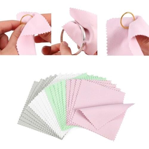 10-50Pcs 8x8CM 6x10CM Polishing Cloth Cleaning Cloths Soft Wiping Cloth Anti Tarnish Clean Tools For Jewelry Accessories