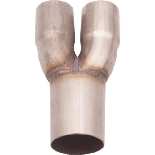 2-1 Stainless Exhaust Merge Collectors Dual 2" ID to Single 2.5" OD Silver