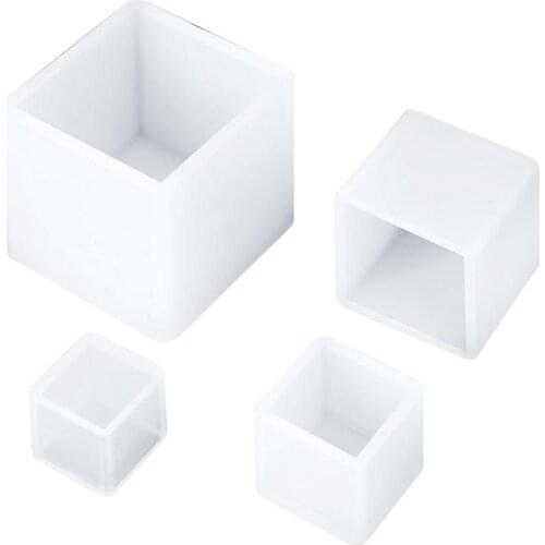 4 Pieces Square Resin Mold Square Silicone Molds Resin Casting Molds for DIY Craft Making, 4 Sizes