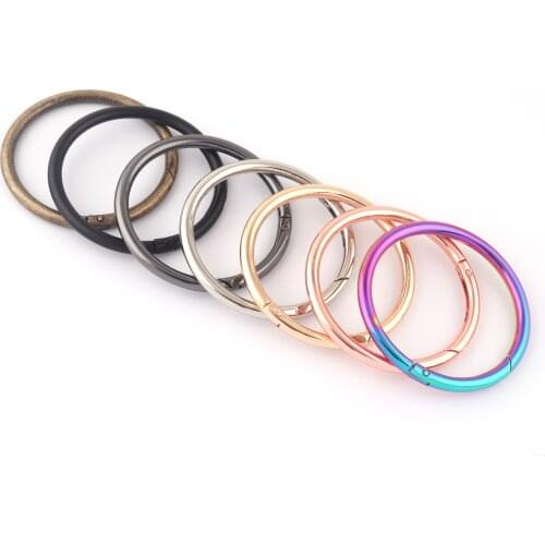 61mm rainbow Round Ring Gate Spring Snap Hook O Ring,Metal push purse Clasp Webbing Bag Clasp Spring Buckle for handbag 2Pcs