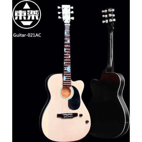 Wooden Handcrafted Miniature Guitar Model guitar-021AC Guitar Display with Case and Stand (Not Actual Guitar! for Display Only!)