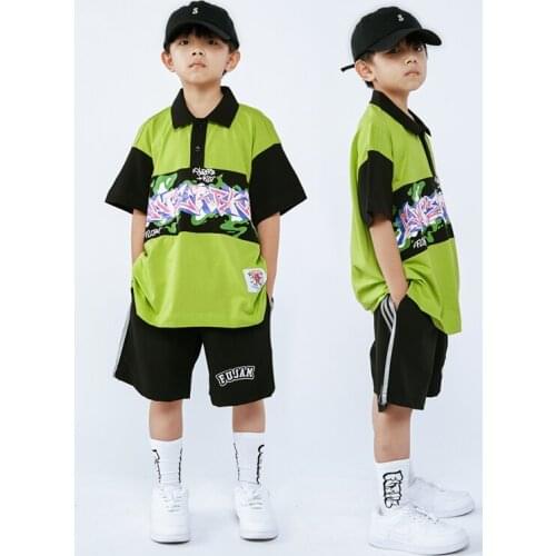 Children Jazz Dance Costume Summer Boys Catwalk Show Stage Clothing Hip Hop Streetwear Street Dance Performance Wear YS2003