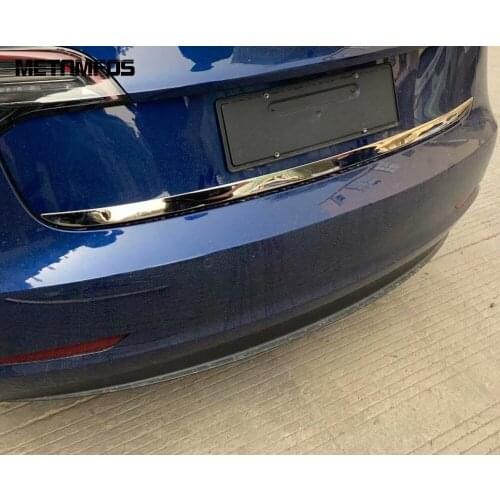 For Tesla Model 3 2018 2019 2020 2021 Rear Trunk Moulding Trim Sticker Tailgate Door Streamer Exterior Accessories Car Styling