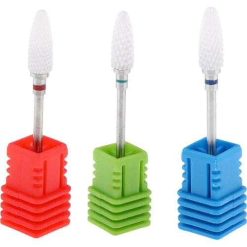 Coarse / Medium / Fine Grit Manicure Drill Bits, Manicure Nail Art Salon Tool for Acrylic Nail Polish 3/32 inch