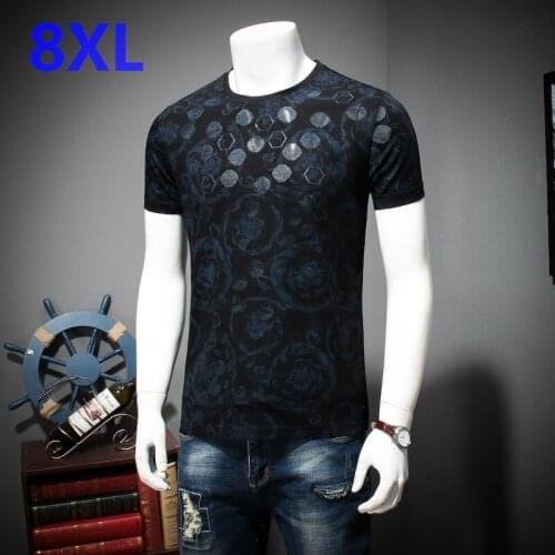 Plus size 10XL 8XL 6XL 5XL 4X print Mens T-shirt Short Sleeve Summer Hi-street Oversized Hip Hop Tshirt Cotton Tee Shirts