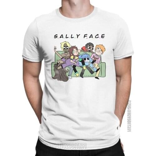Men T-Shirts Sally Face Squad Casual Cotton Tees Classic Short Sleeve Sal Game T Shirts Crewneck Clothing Plus Size