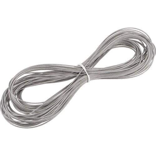 Uxcell Stainless Steel Wire Rope Cable 1.2mmx20M 18 Gauge 304 Hoist Grinder Pulley to hoisting lifting binding chain grinder